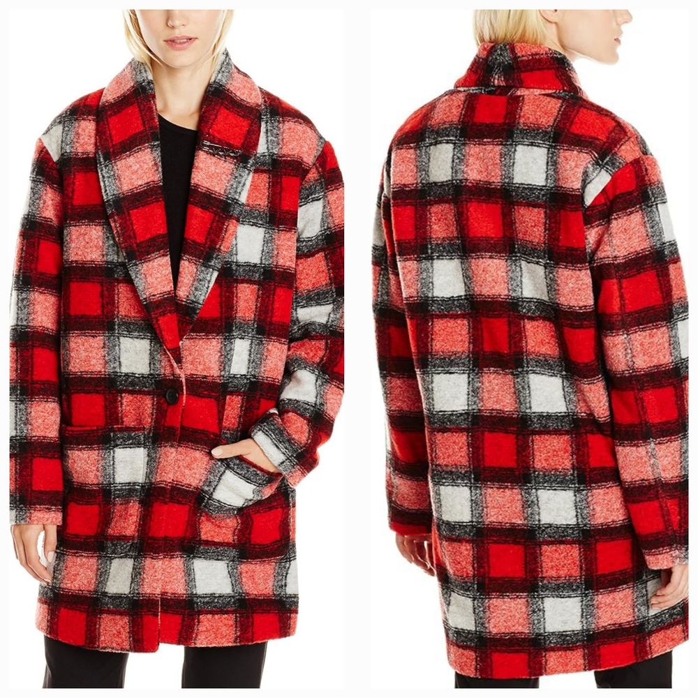 Scotch & Soda Plaid Wool Blend Shacket size medium
